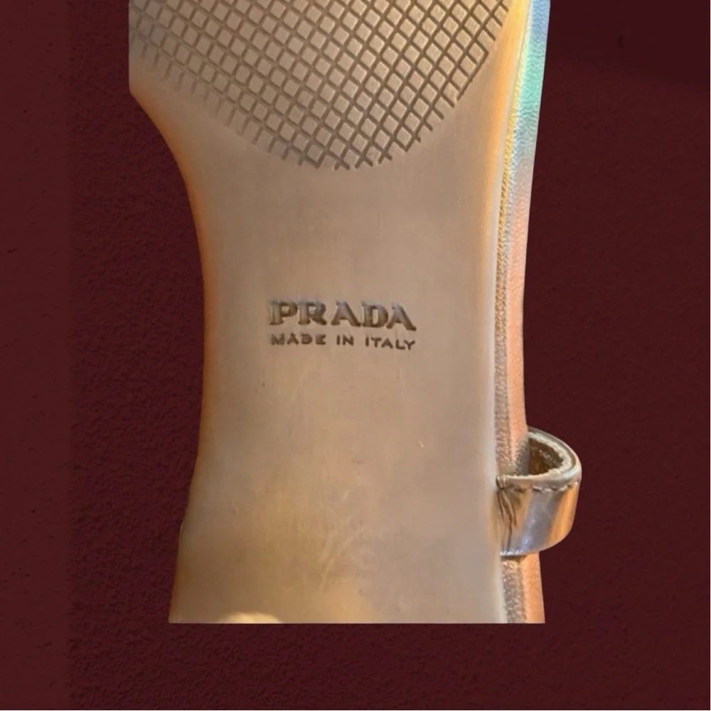 Prada Metallic Silver Strappy Heels - Picture 5 of 8
